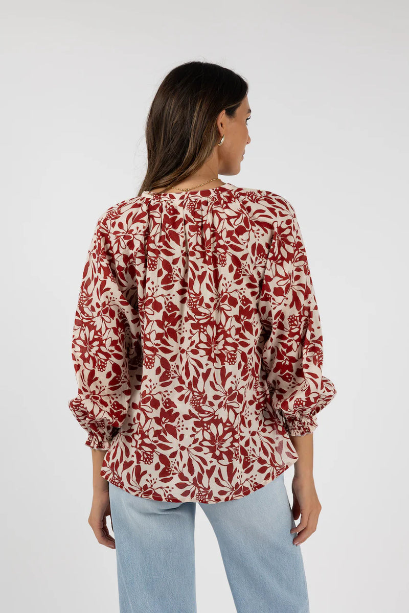Eden Blouse Brick Print