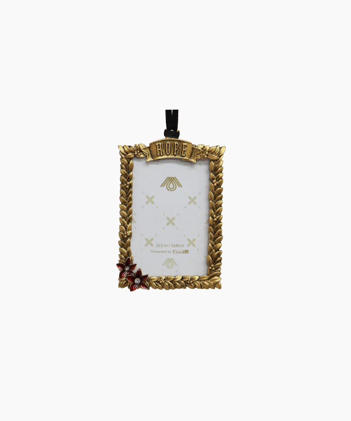 Hanging Round Frame – Love | Gold Christmas Decoration