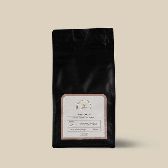 Happiness Organic Herbal Tea 100g refill pouch by The Tea Collective.