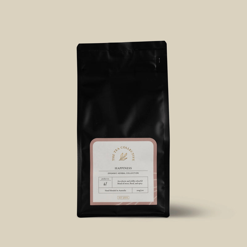 Happiness Organic Herbal Tea 100g refill pouch by The Tea Collective.
