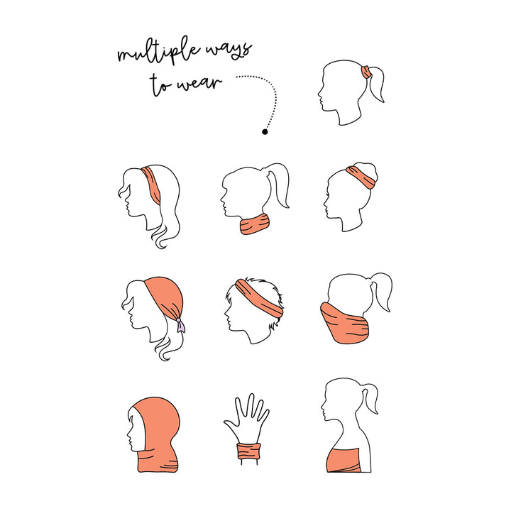 Versatile black Happywrap headband scrunchie scarf