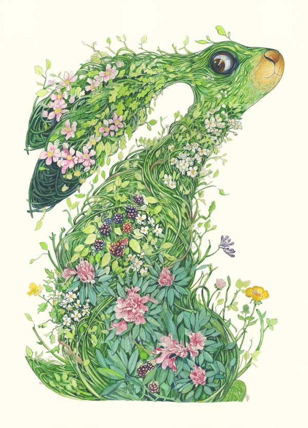 Hare From The Wild Wood greeting card by Daniel Mackie – watercolour design