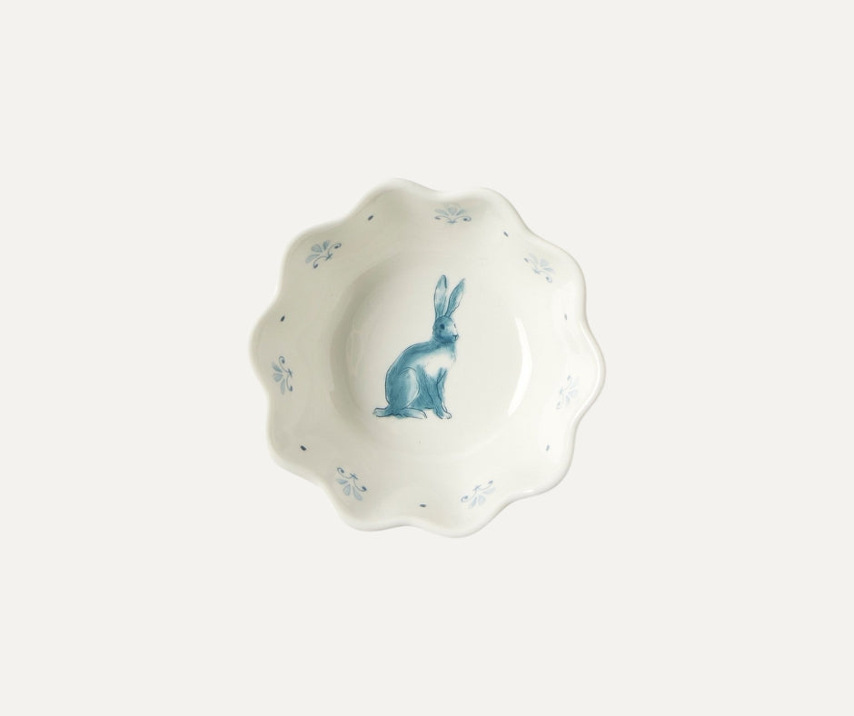 Maison Bleue petite bowl hare blue and white