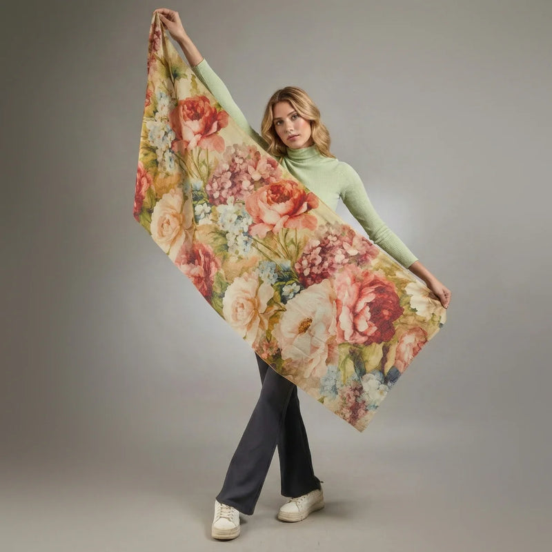 Women's floral wool scarf vailable at My Country Escape