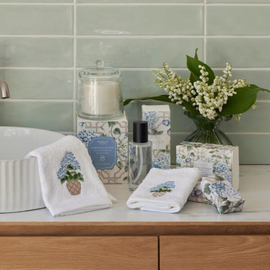 Tuberose & Sandalwood linen spray by Pilbeam Living for beautifully scented laundry.