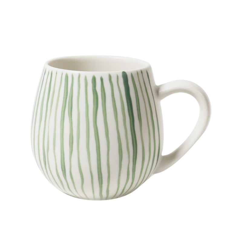 hug me mug olive brush thin stripe