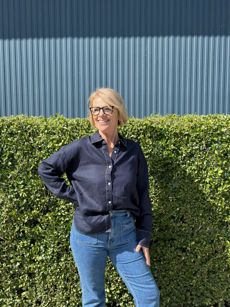 Boyfriend Shirt Navy Marine