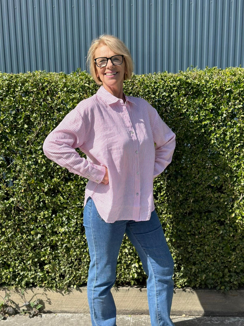 Boyfriend Shirt Rayure Pivoine