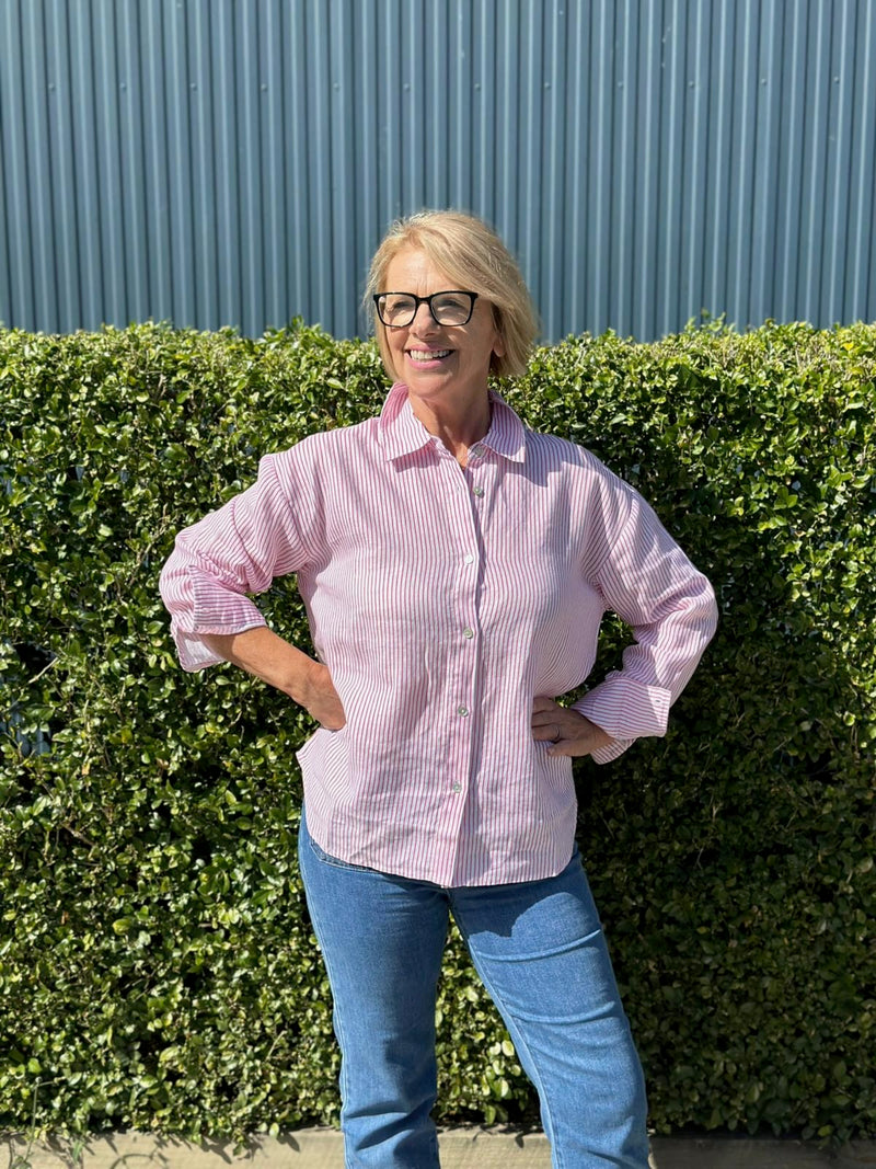 Boyfriend Shirt Rayure Pivoine