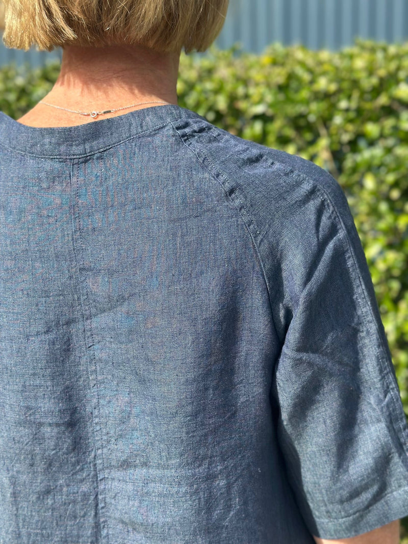 Poseidon Dress – 100% Linen Midi Dress with Pockets