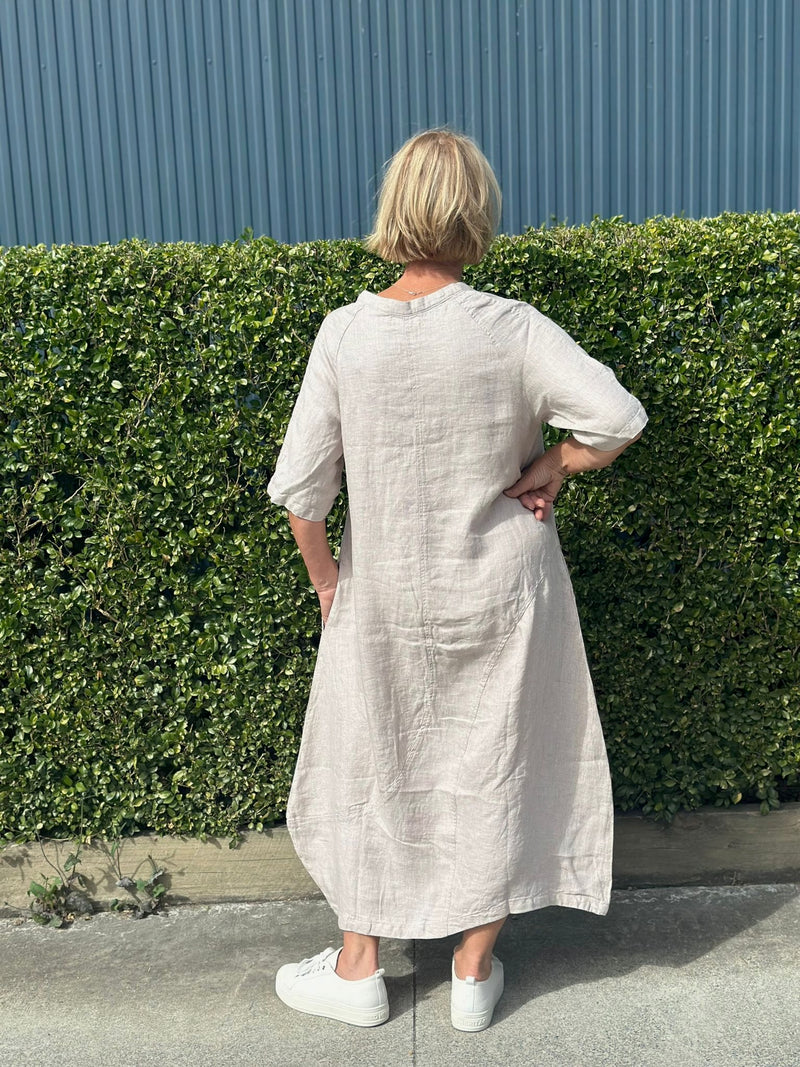 Dune Dress – Naturals | 100% Linen Midi Dress