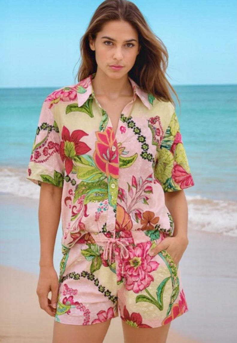 Sally Short Set | Multi Dobby Floral