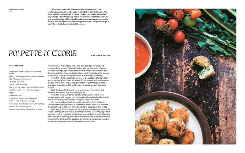 Italian cooking book street food recipes