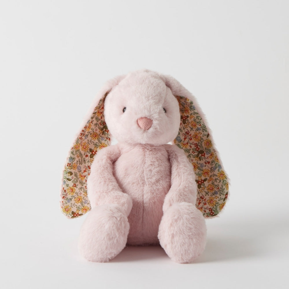 jiggle giggle floral pink bunny medium plush toy