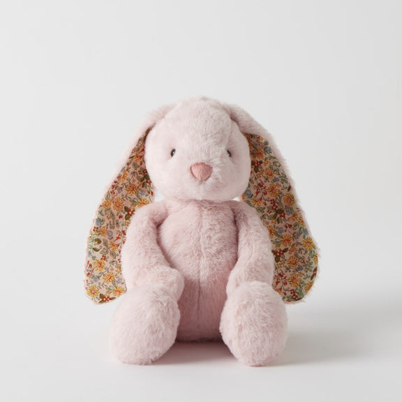 jiggle giggle floral pink bunny medium plush toy
