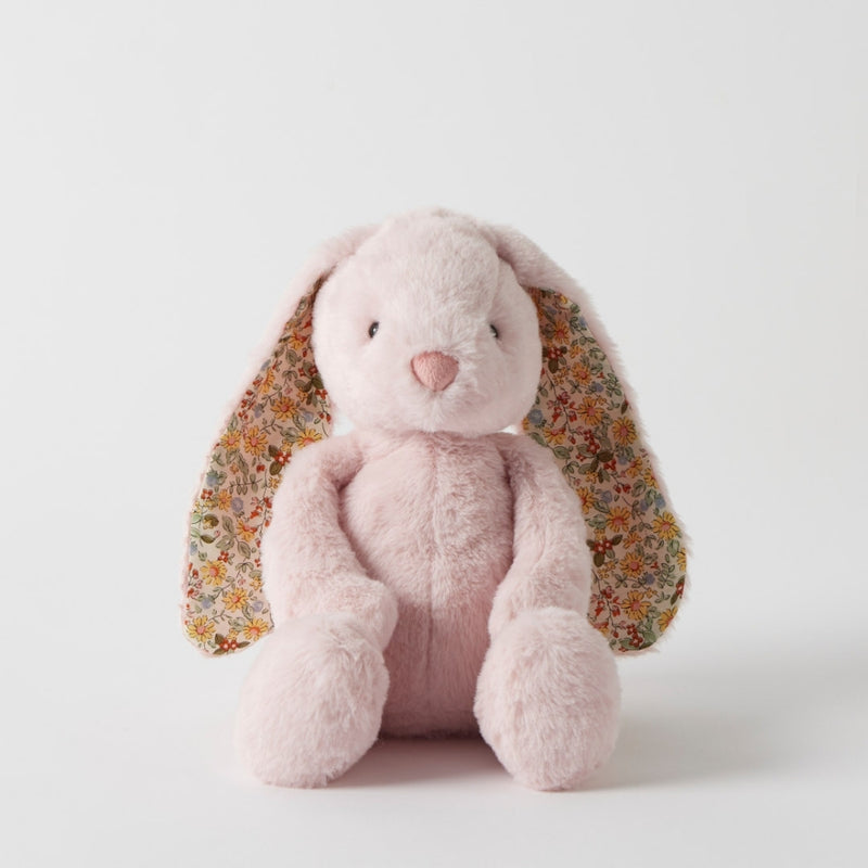 jiggle giggle floral pink bunny medium plush toy