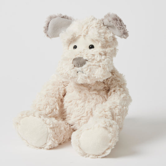 Soft Scruff the Dog stuffed toy by Jiggle & Giggle for babies and toddlers.