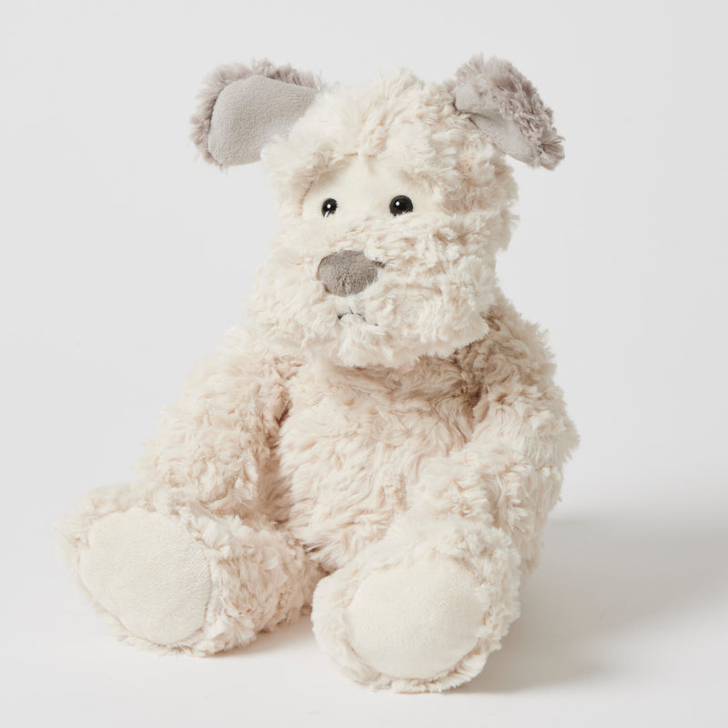 Soft Scruff the Dog stuffed toy by Jiggle & Giggle for babies and toddlers.