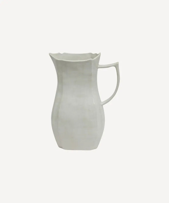 Off-white stoneware Jolie Jug Large with curved handle and smooth finish