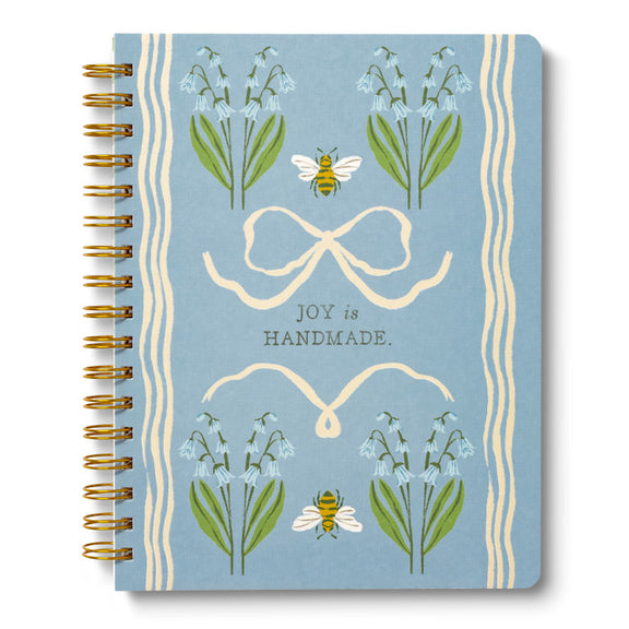 Joy Is Handmade spiral notebook by Chelsea Bianchini cottagecore journal gift
