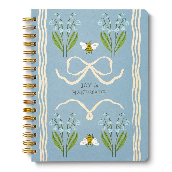 Joy Is Handmade spiral notebook by Chelsea Bianchini cottagecore journal gift
