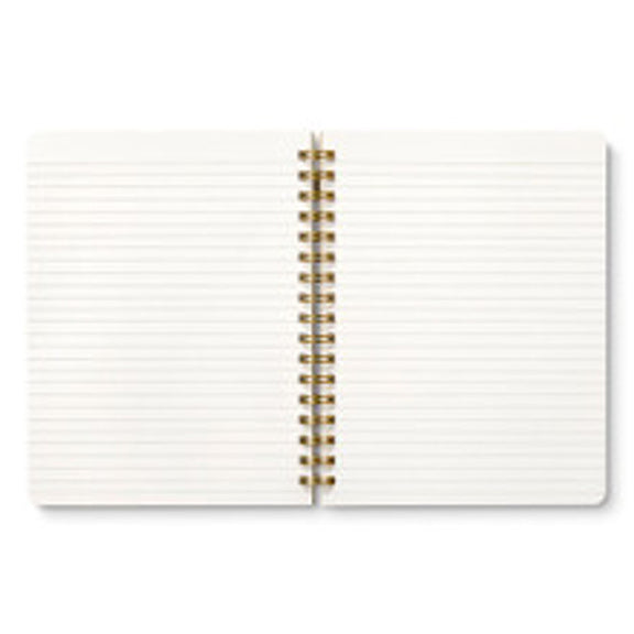 Open notebook with spiral binding on a white background - Joy Is Handmade spiral notebook by Chelsea Bianchini cottagecore journal gift