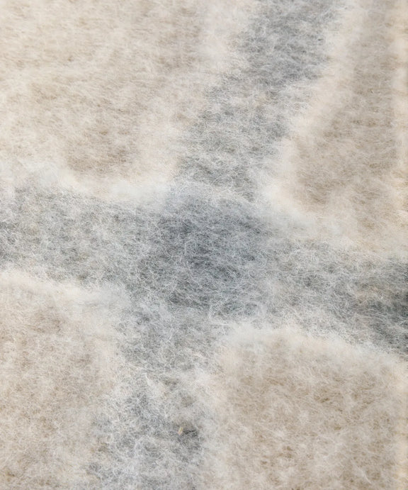 Juniper fringed check throw in grey - close up of stripe