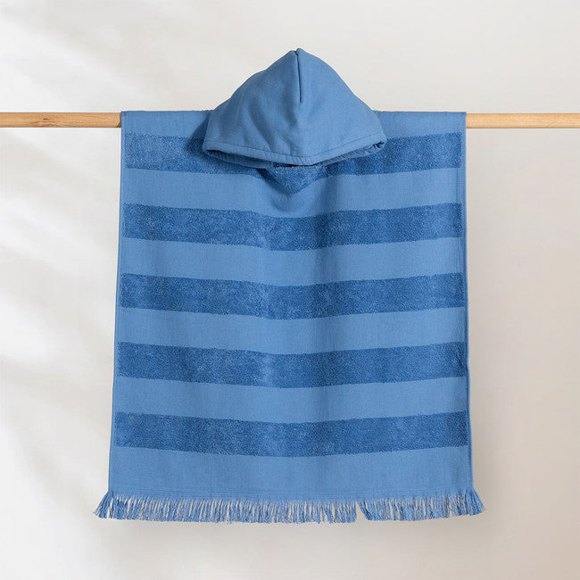 Kids Hooded Beach Towel Denim | Cotton Poncho Towel