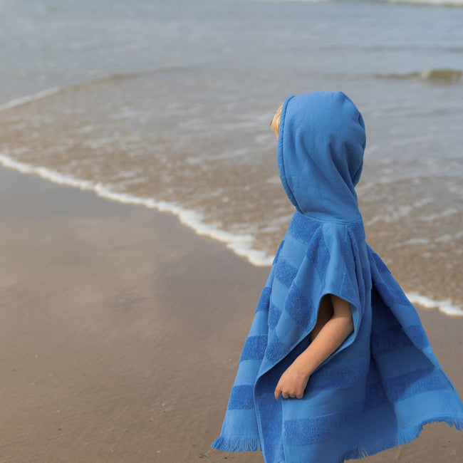 Kids Hooded Beach Towel Denim | Cotton Poncho Towel
