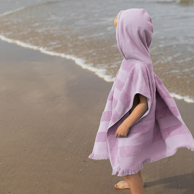 Childrens hooded cotton towel lilac