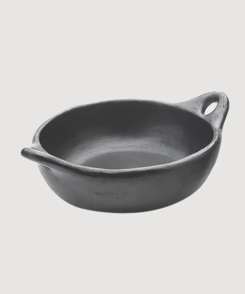 La Chamba round serving dish size 3 handcrafted Colombian clay