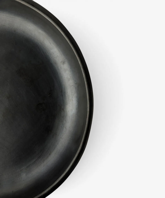 black clay platter handmade colombia