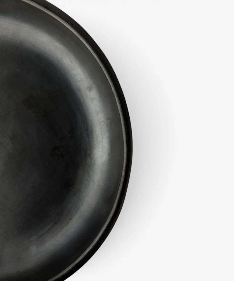 black clay platter handmade colombia