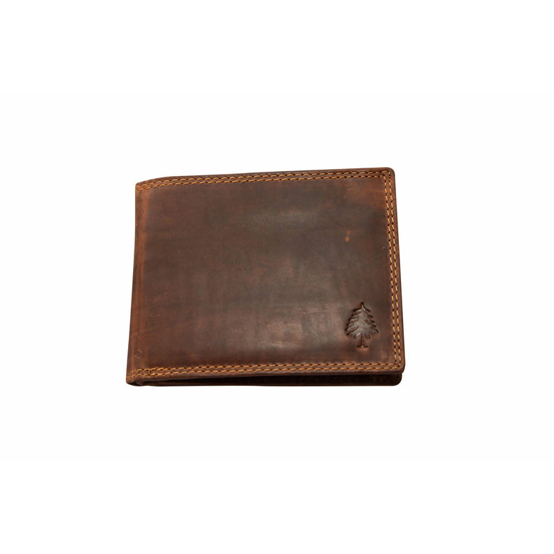 Men's leather wallet with nine card slots, coin pocket and zip compartment
