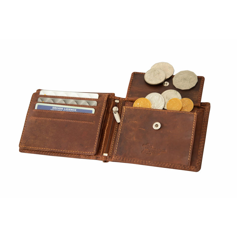 Vintage-style Sandal leather men's wallet with RFID protection