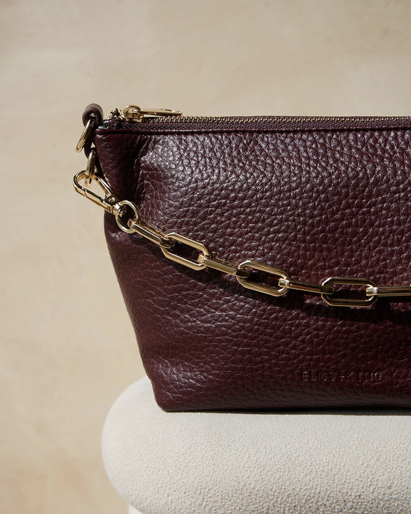 Wine Elms+King Leyton crossbody bag with interchangeable straps.