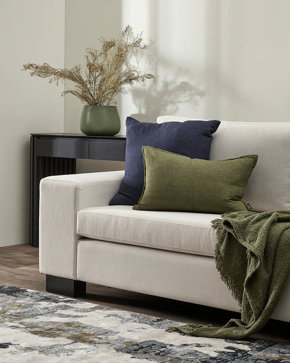 Olive cotton blend stonewashed throw blanket Australia