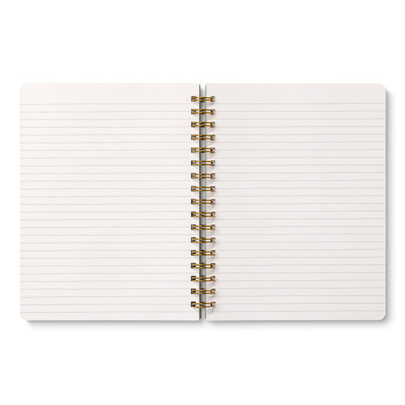 Inspirational spiral-bound notebook with coastal artwork and uplifting breakout spreads throughout.