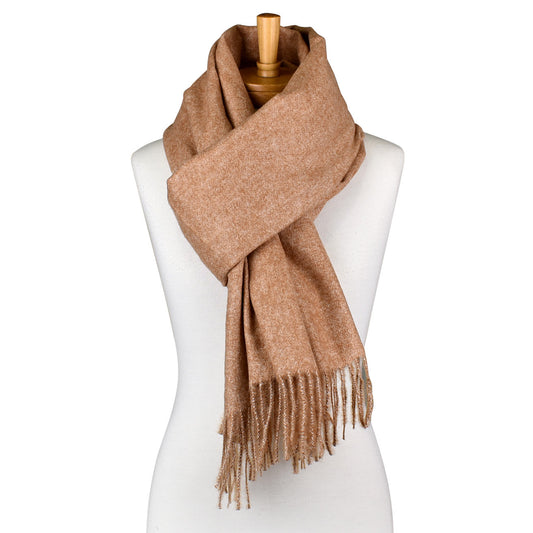 warm brown scarf fringe detail winter accessory