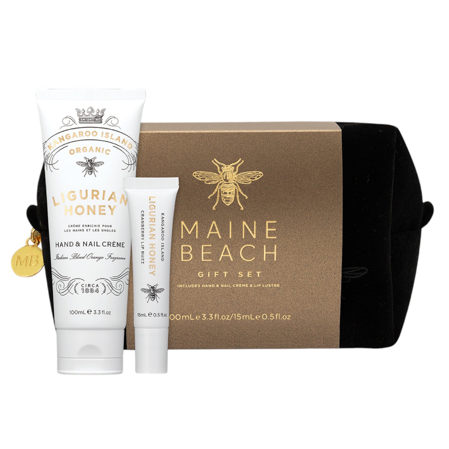 Black Vanity Bag Gift Set Ligurian Honey