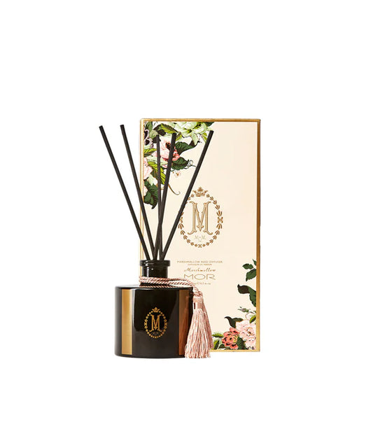 mor marshmallow diffuser black glass reed diffuser