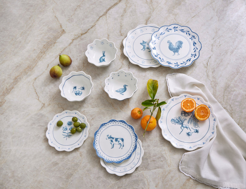 Maison Bleue Petite Plate Cow | Blue & White Bone China