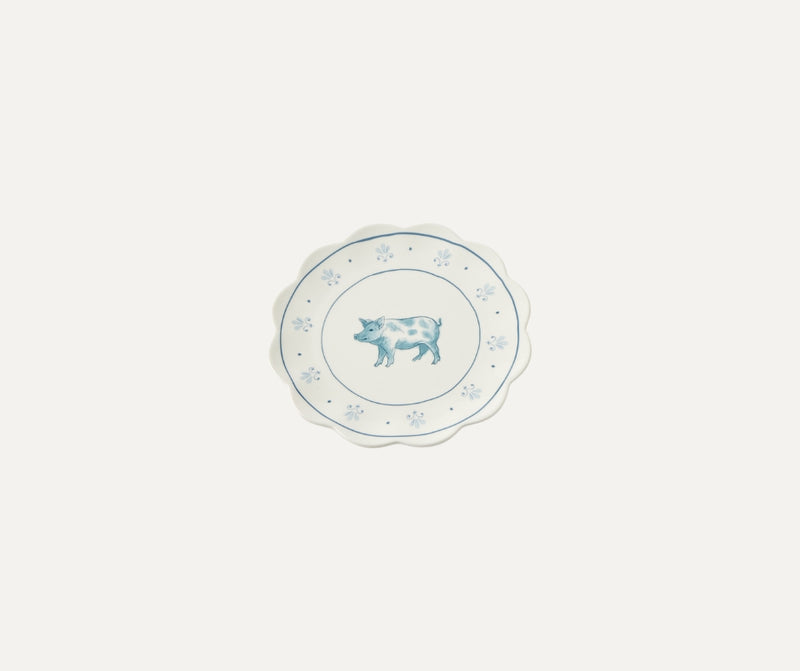 Maison Bleue side plate pig blue and white