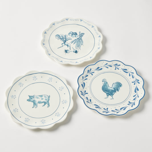 Maison Bleue Side Plate Pig | Blue & White Bone China