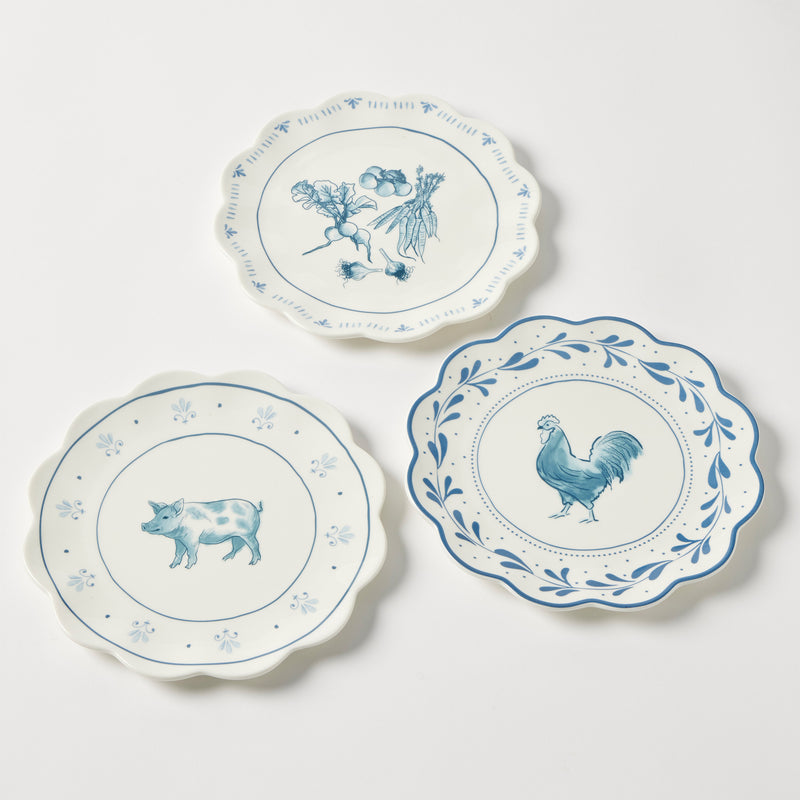 Maison Bleue Side Plate Pig | Blue & White Bone China