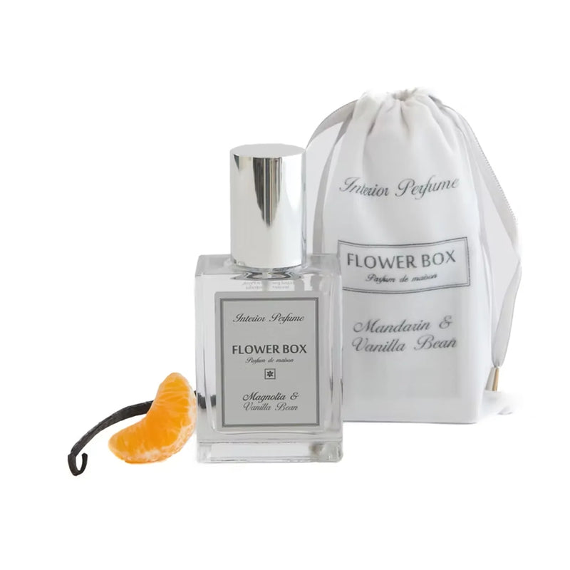 Mandarin & Vanilla Bean Interior Perfume in glass bottle with jewellery pouch