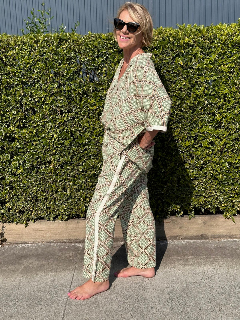 Marrakesh Shirt styled tucked into Marrakesh Pants