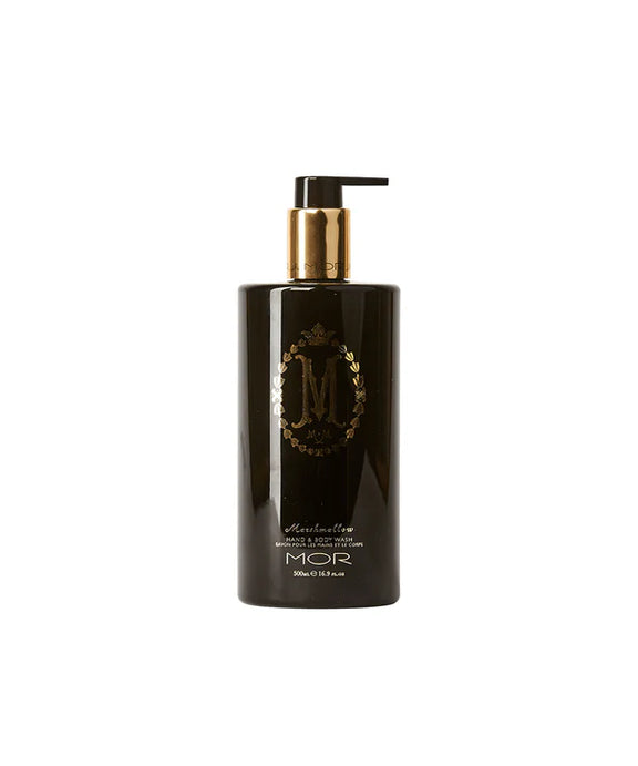 mor marshmallow scented hand wash black bottle