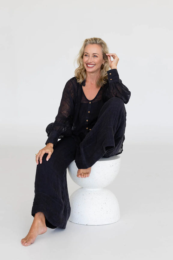 gauze linen blouse soft drape my country escape