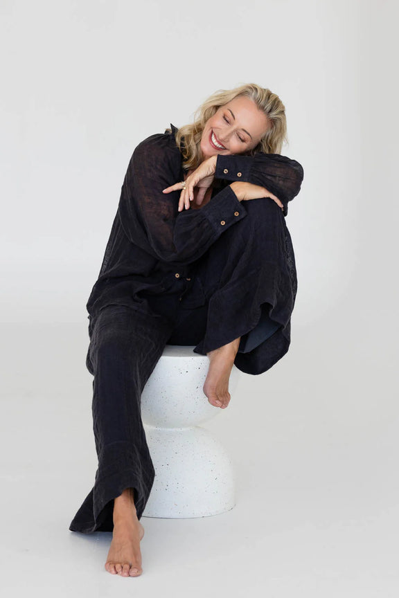 gauze linen blouse soft drape my country escape